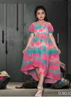 Pink Colour Arya GINNI Latest Heavy One pis Style Party Wear Georgette Digital print And Kansai Elastic Work Children Wear Collection GINNI 03